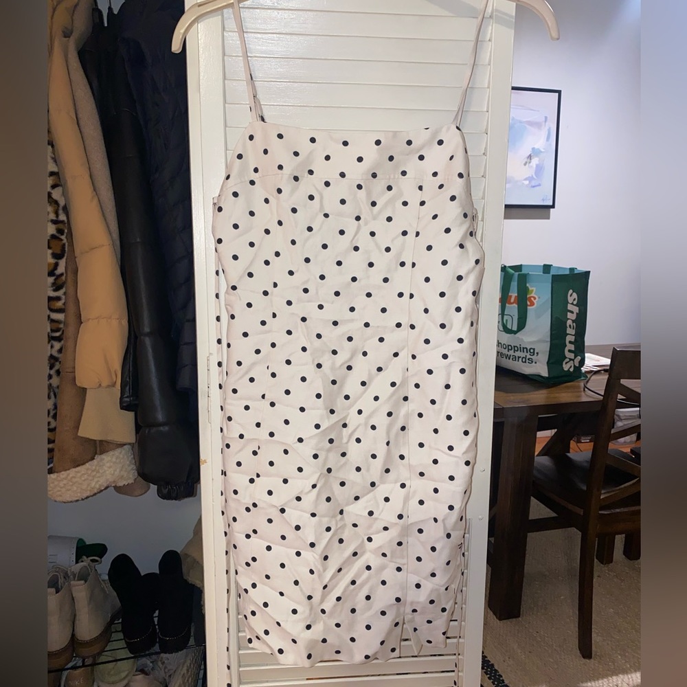 H&M white polka dot dress